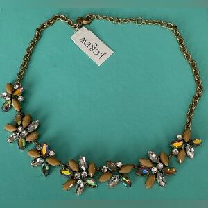 J. Crew Factory Gold and Multicolor Crystal Necklace NWT